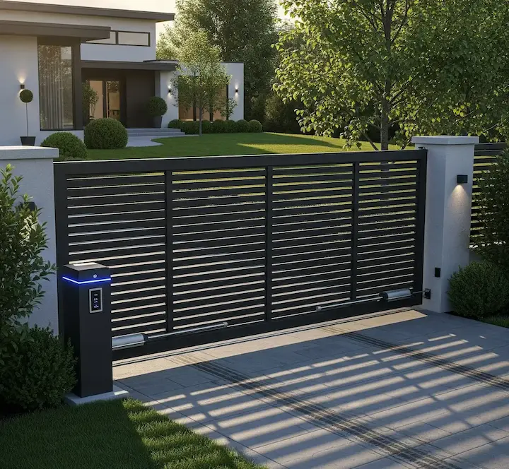 Técnico trabajando en portón